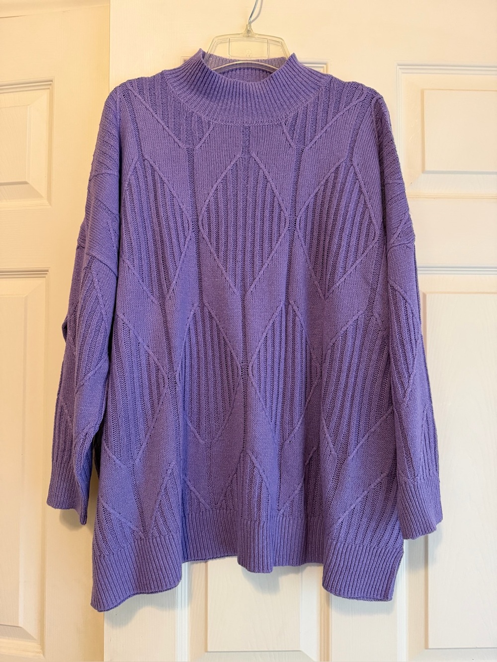 Shop the Mint Purple Patterned Knit Sweater - Women